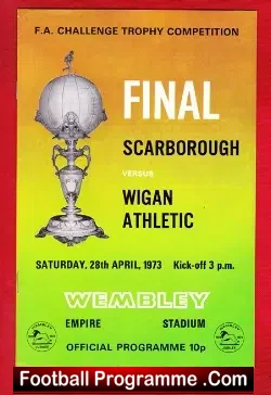Wigan Athletic v Scarborough 1973 - Trophy Cup Final - football programme
