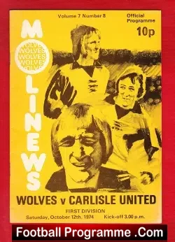 Wolves Wolverhampton v Carlisle United 1974 - Plus Ticket - football memorabilia