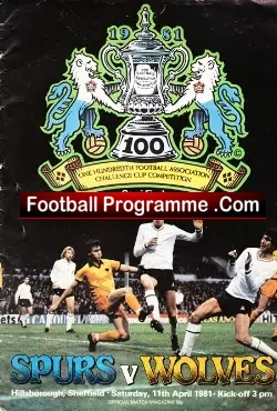 Wolves Wolverhampton v Tottenham 1981 – FAC Semi Final Sheffield
