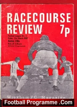 Wrexham v Aston Villa 1972 - football programme