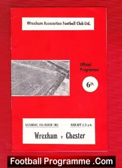 Wrexham v Chester 1966 - football programme