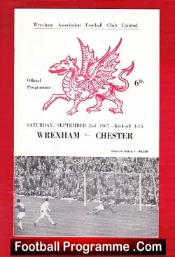 Wrexham v Chester 1967 - football programme