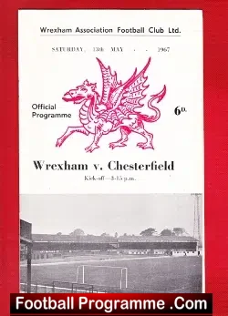 Wrexham v Chesterfield 1967 - football programme