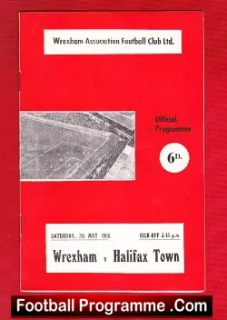 Wrexham v Halifax Town 1966 - football programme