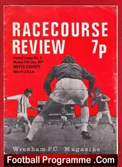 Wrexham v Notts County 1971 - football programme