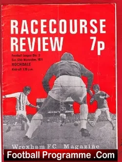 Wrexham v Rochdale 1971 - football programme
