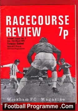 Wrexham v Torquay United 1972 - football programme