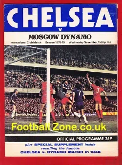Chelsea v Dynamo Moscow 1978 – Signed Phillips – Stanley