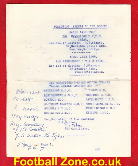 Norwood GrassTrack Speedway Racing Trial Bagshot 1948