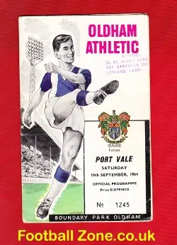 Oldham Athletic v Port Vale 1964