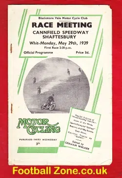 Shaftesbury Cannfield Grass Track Speedway 1939