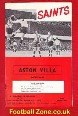 Southampton v Aston Villa 1967