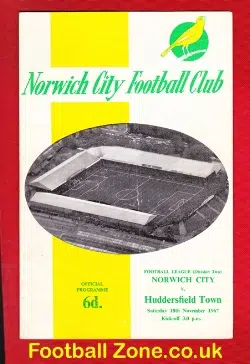 Norwich City v Huddersfield Town 1967