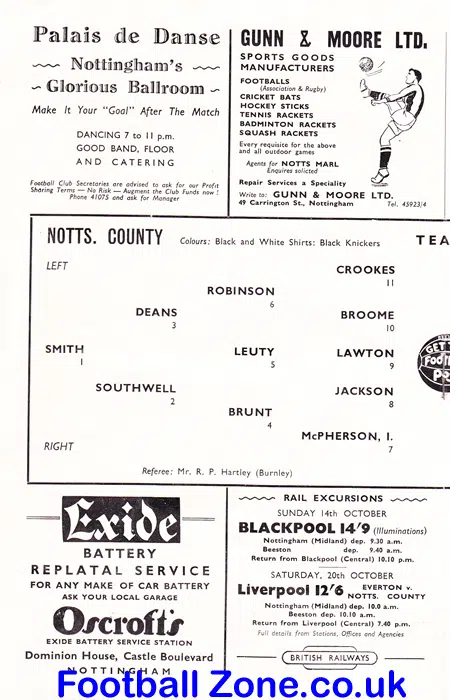 Notts County v Doncaster Rovers 1951