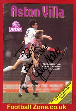 Aston Villa v Liverpool 1988 – Autograph Signed Gary Ablett