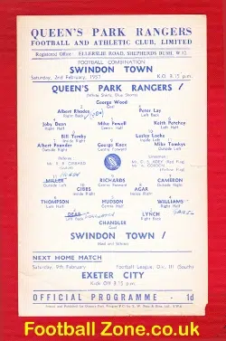Queens Park Rangers v Swindon Town 1957 - Reserves Match