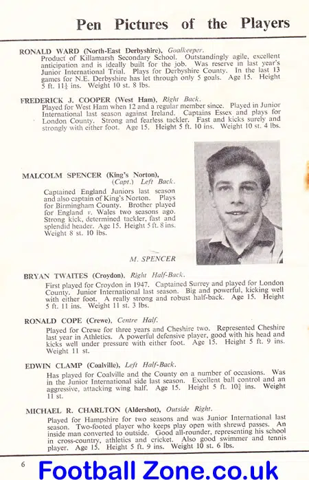 England v Scotland 1950 – Schoolboys Match