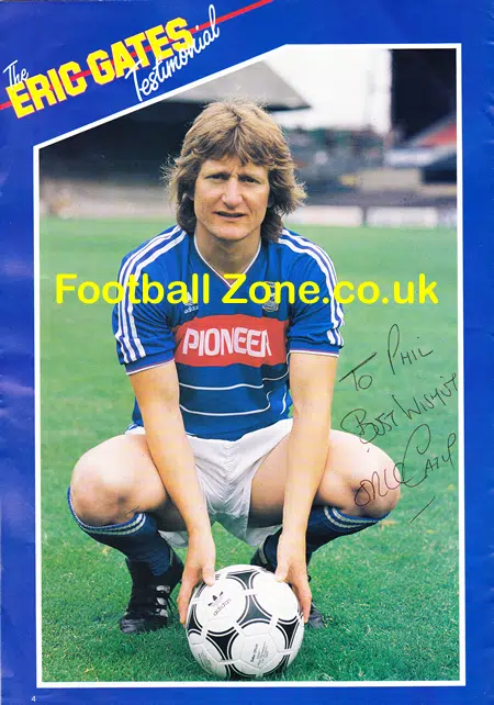 Eric Gates Testimonial Benefit Match Ipswich Town 1984 SIGNED