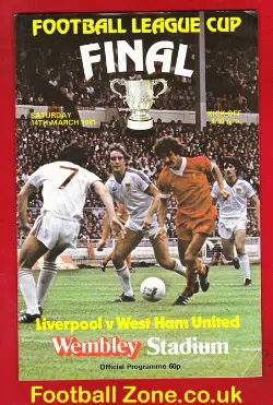 Liverpool v West Ham United 1981 - League Cup Final Autographed
