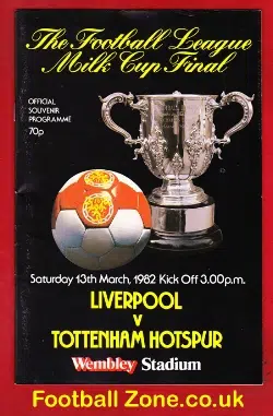 Liverpool v Tottenham 1982 – League Cup Final – SIGNED