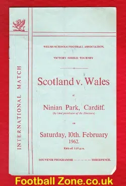 Wales v Scotland 1962 – Schools Match at Ninian Park Cardiff