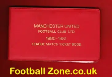 Manchester United Man Utd Season Ticket Book LMTB 1980 1981