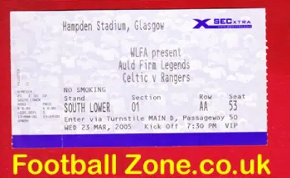 Glasgow Celtic v Glasgow Rangers 2005 - Football Ticket Legends