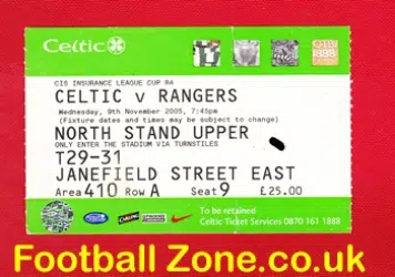 Glasgow Celtic v Glasgow Rangers 2005 - Football Ticket