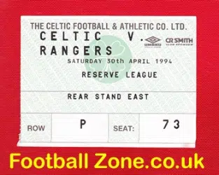 Glasgow Celtic v Glasgow Rangers 1994 - Football Ticket