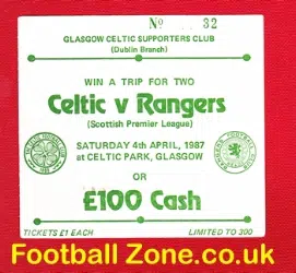 Glasgow Celtic v Glasgow Rangers 1987 - Football Ticket