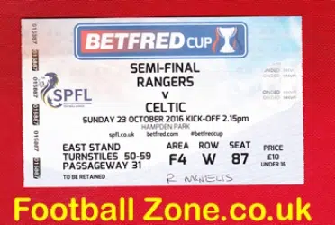 Glasgow Celtic v Glasgow Rangers 2016 - Football Ticket Hampden
