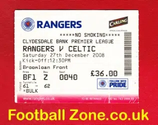 Glasgow Celtic v Glasgow Rangers 2008 - Football Ticket