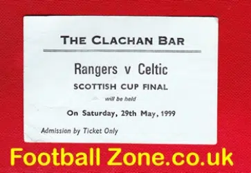 Glasgow Rangers v Glasgow Celtic 1999 - Football Ticket