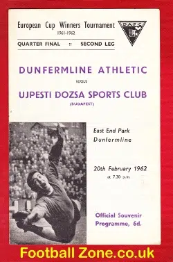 Dunfermline Athletic v Ujpesti Dozsa 1962 – European Cup WC