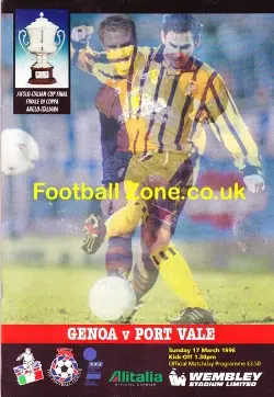 Port Vale v Genoa 1996 - Anglo Italian Cup Final Wembley