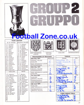 Anglo Italian Inter League Cup 1971 – – Roma – Stoke – Blackpool