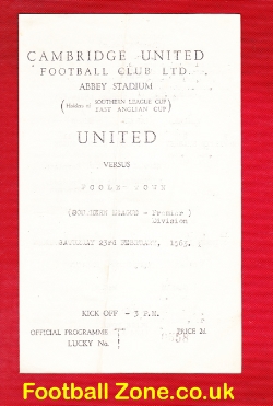 Cambridge United v Poole Town 1963 – Abbey Stadium