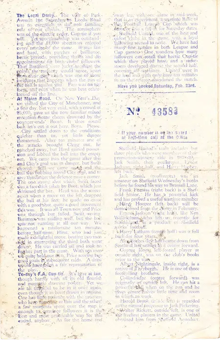 Huddersfield Town v Sheffield United 1946