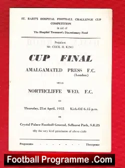 Amalgamated Press v Northcliffe Wednesday 1955 – Crystal Palace