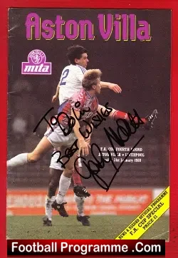 Aston Villa v Liverpool 1988 – Autograph Signed Gary Ablett