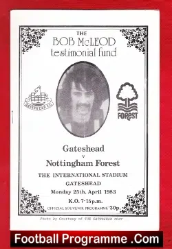Bob McLeod Testimonial Benefit Game Gateshead 1983 - football programme
