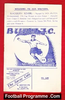 Bury v Blackburn Rovers 1948