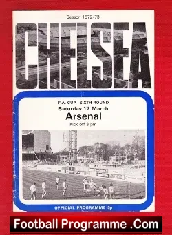 Chelsea v Arsenal 1973 - FA Cup - football programme