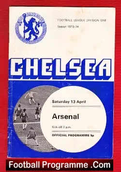 Chelsea v Arsenal 1974 - football programme