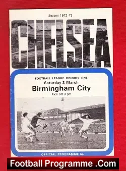 Chelsea v Birmingham City 1973 - football programme