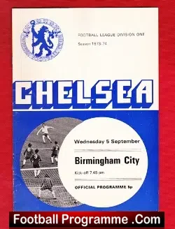 Chelsea v Birmingham City 1973 - football programme