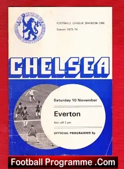 Chelsea v Everton 1973 - football programme