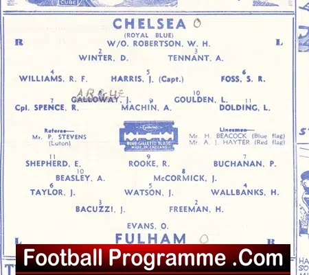 Chelsea v Fulham 1946