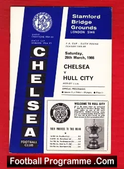 Chelsea v Hull City 1966 - football programme