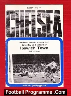 Chelsea v Ipswich Town 1972 - football programme